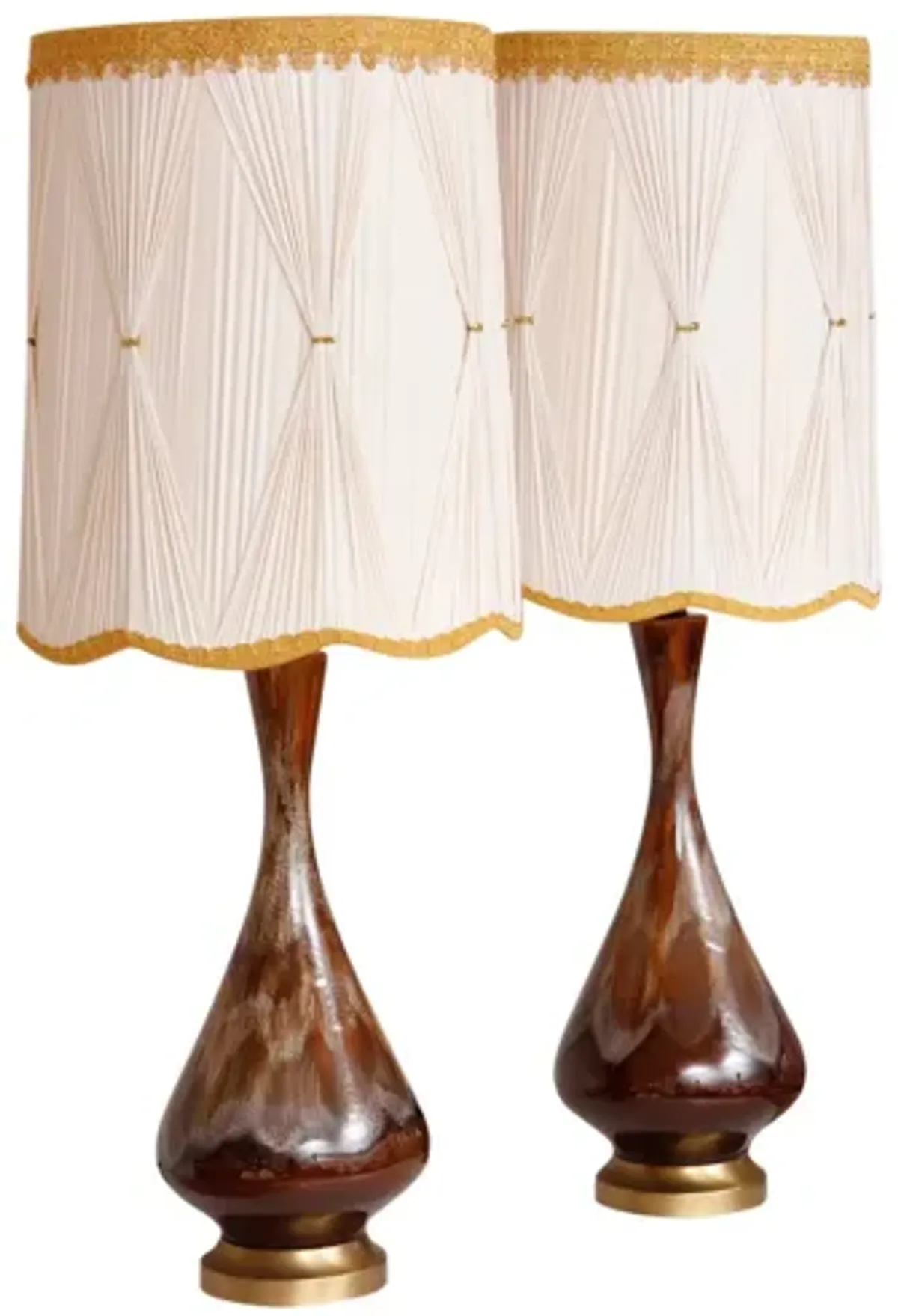 Brown Drip Glaze Table Lamps - Set of 2 - Interesting Things