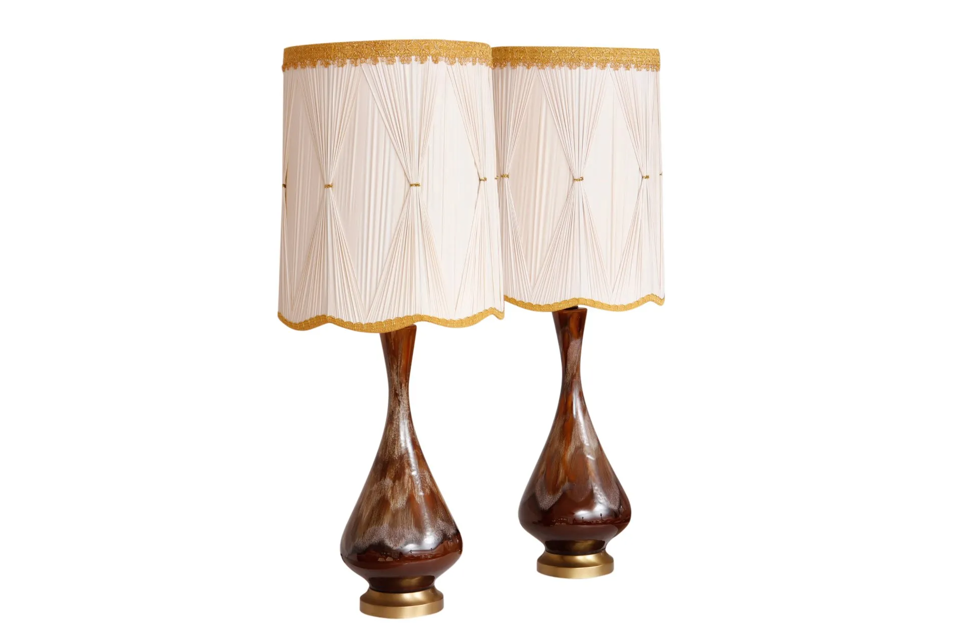 Brown Drip Glaze Table Lamps - Set of 2 - Interesting Things