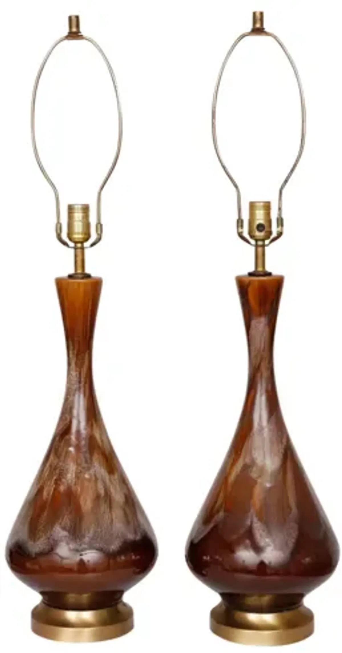 Brown Drip Glaze Table Lamps - Set of 2 - Interesting Things