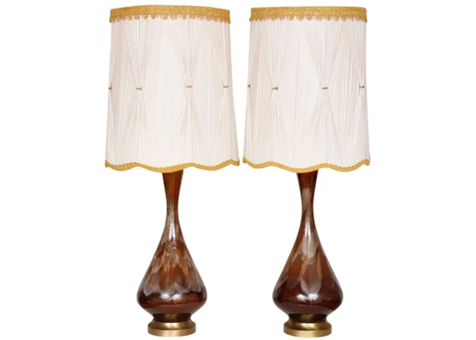 Brown Drip Glaze Table Lamps - Set of 2 - Interesting Things