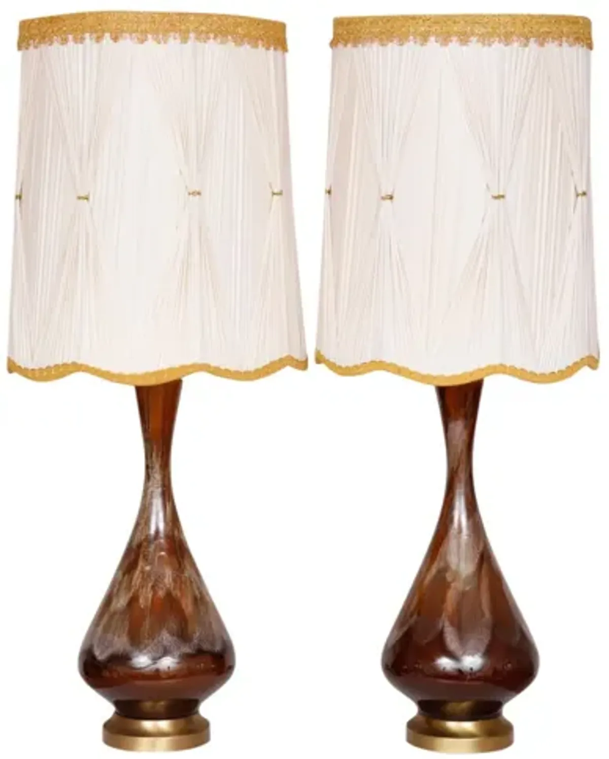 Brown Drip Glaze Table Lamps - Set of 2 - Interesting Things