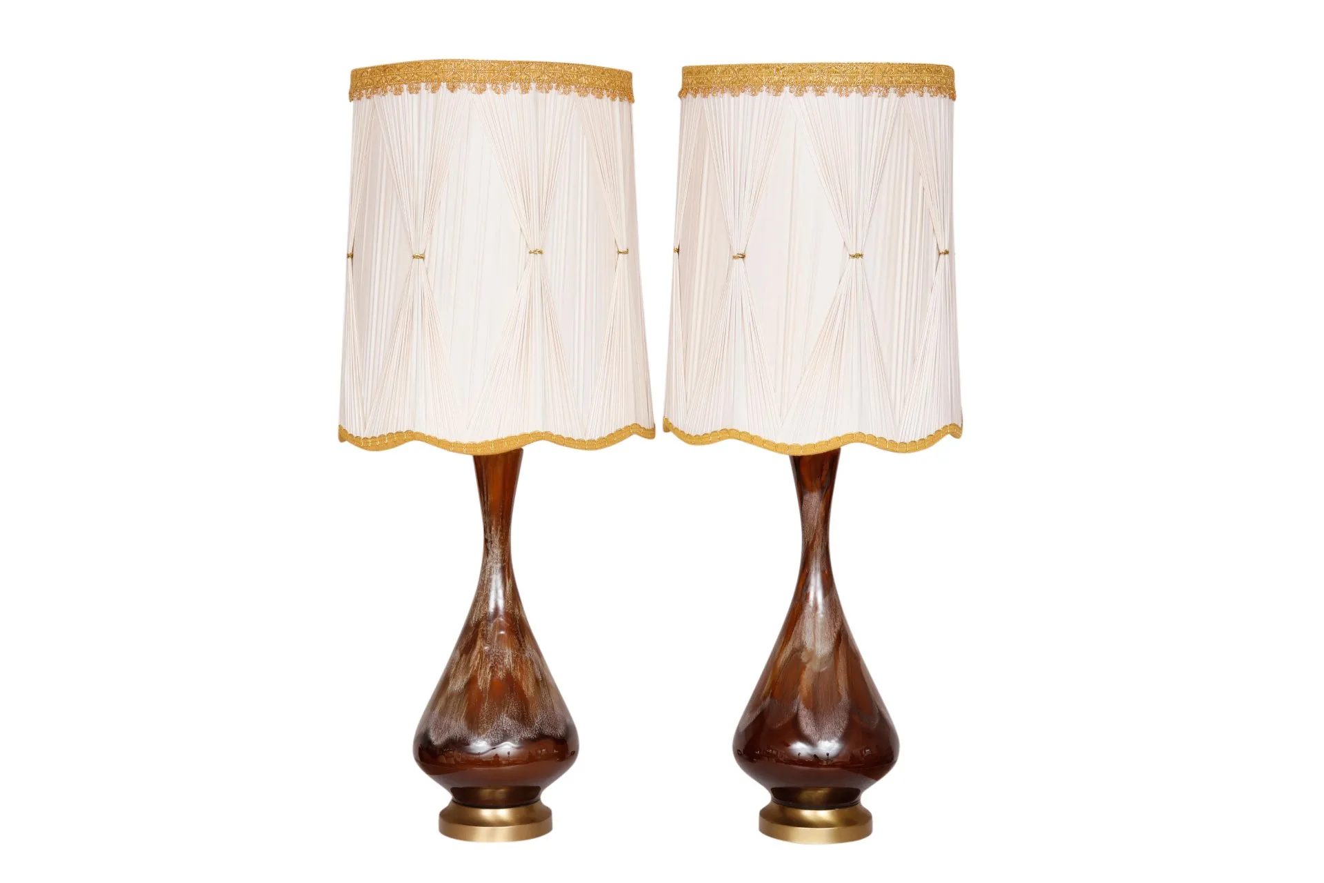 Brown Drip Glaze Table Lamps - Set of 2 - Interesting Things