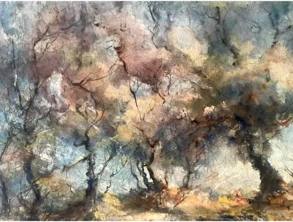 Watercolor Landscape Trees Mary Robbins - Antiquarian Art Company - Gray