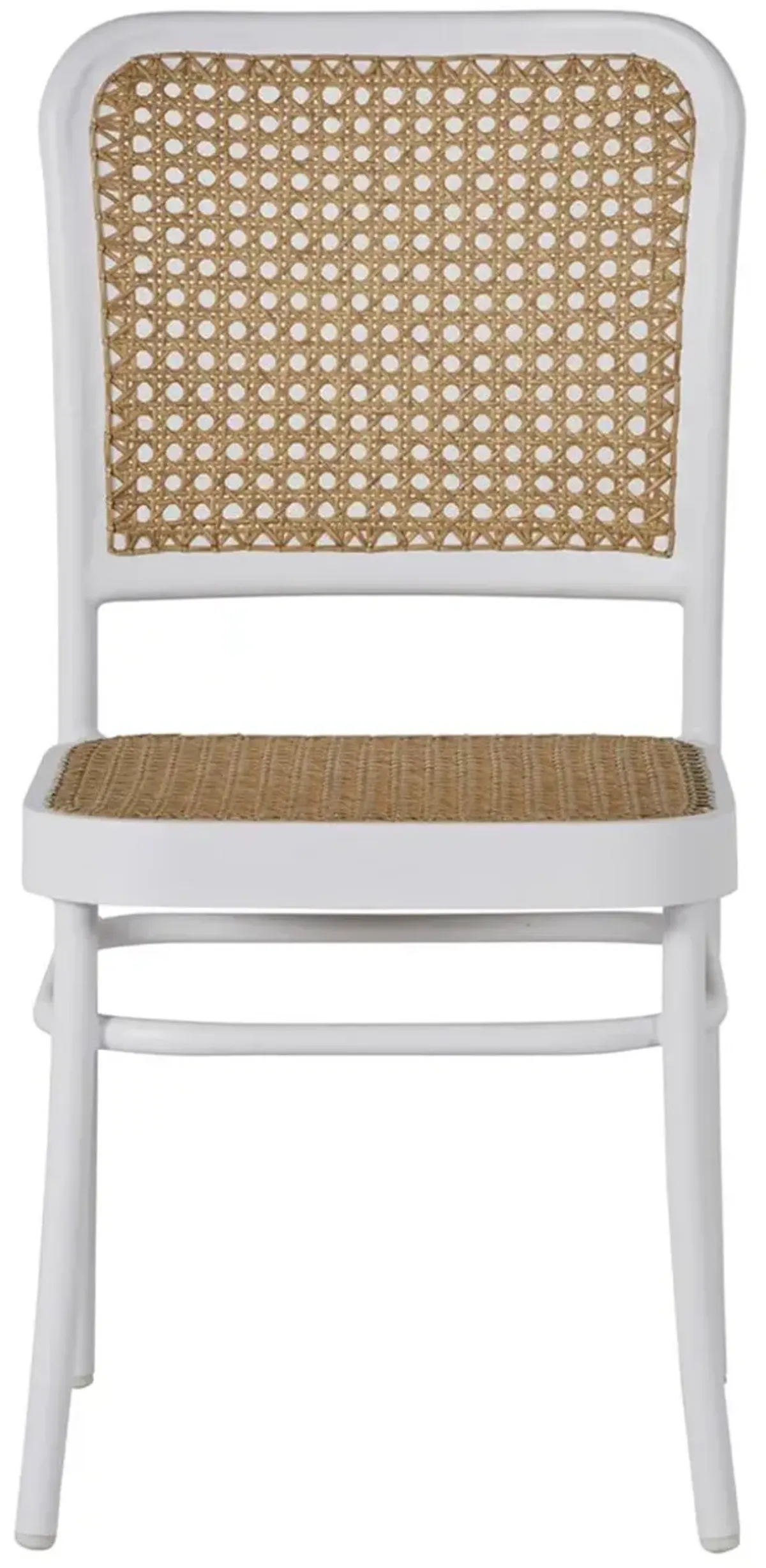 Bordeaux Outdoor Side Chair, White/Natural
