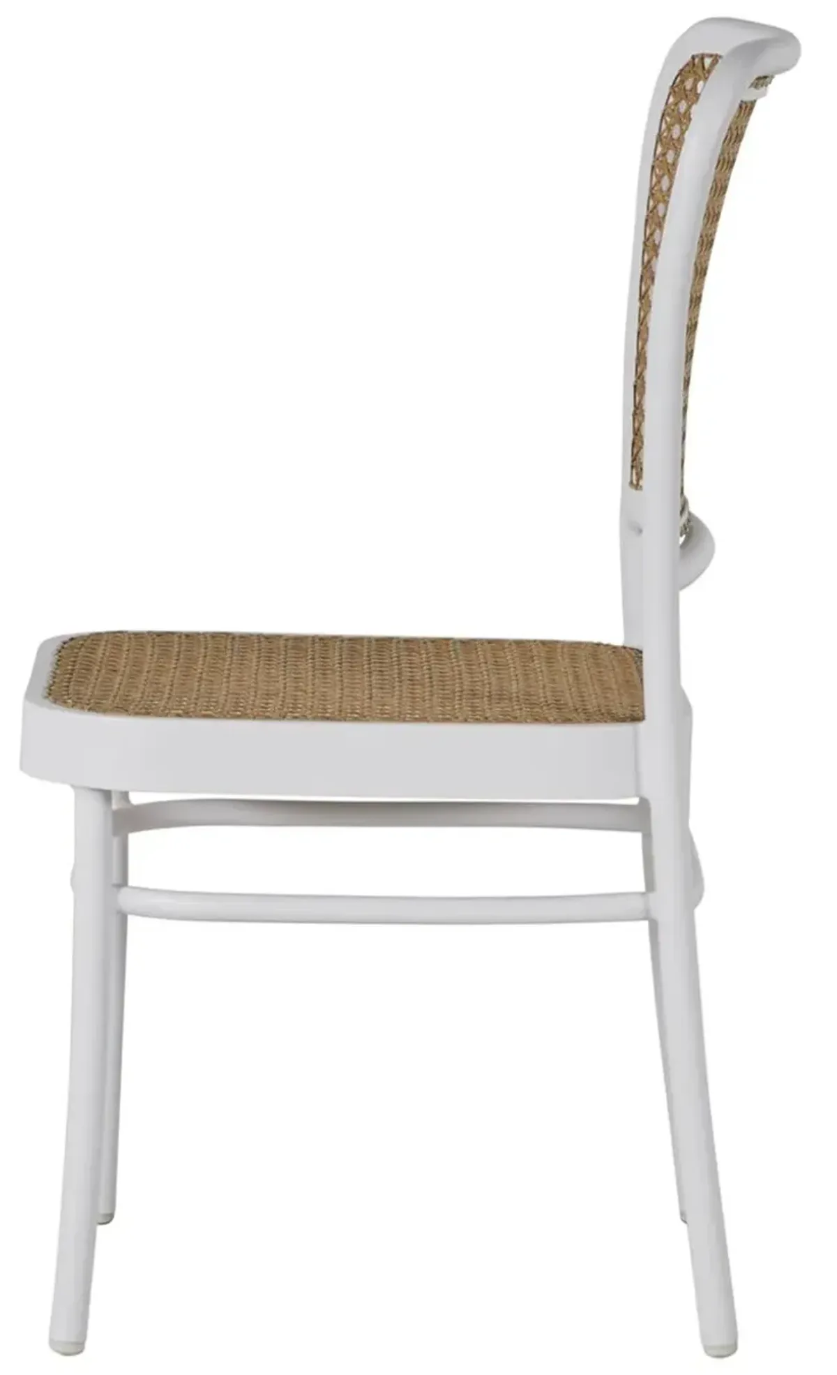 Bordeaux Outdoor Side Chair, White/Natural