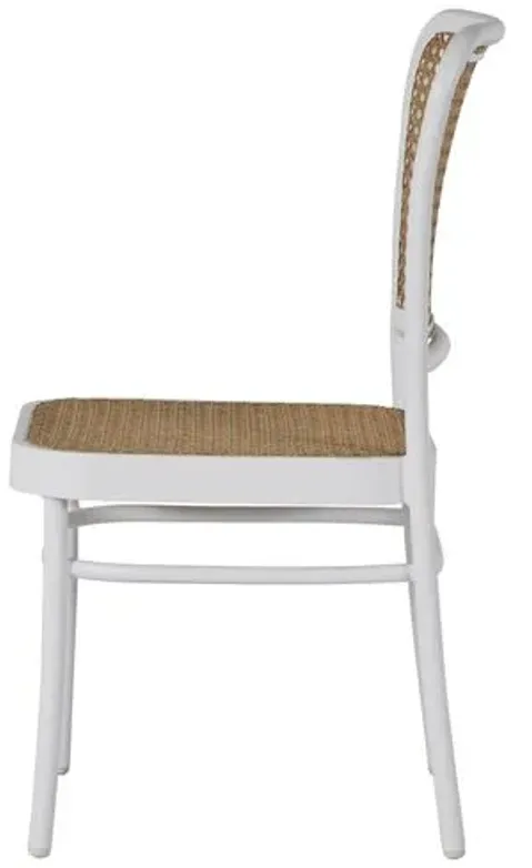 Bordeaux Outdoor Side Chair - White/Natural - Summer Classics - Brown