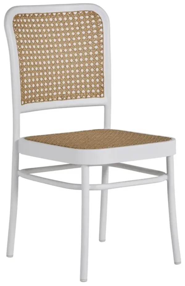 Bordeaux Outdoor Side Chair, White/Natural