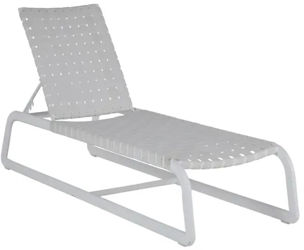 Catalina Outdoor Chaise Lounge, Chalk White Sunbrella