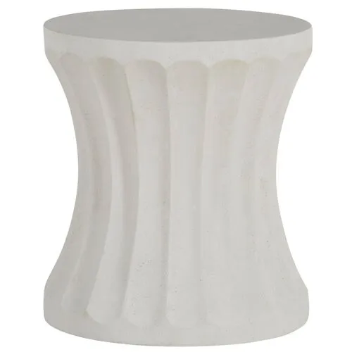 Gannet Outdoor Side Table - Cast Stone - Summer Classics - White