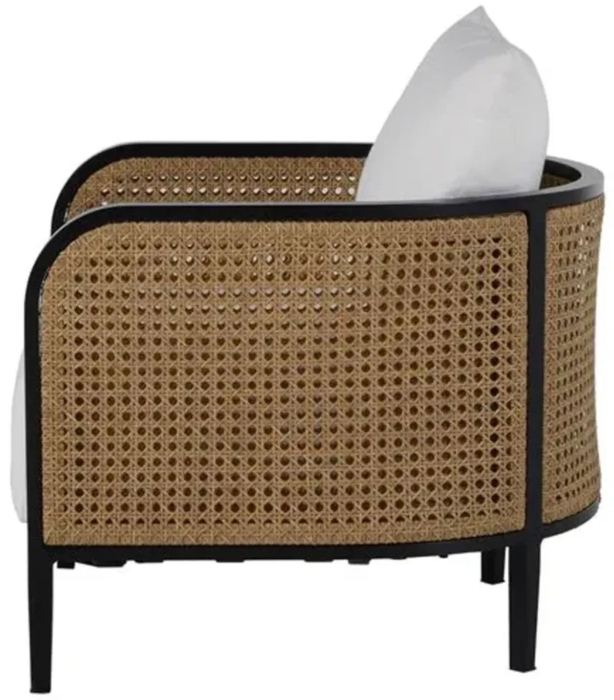 Havana Cane Outdoor Lounge Chair - Black/Natural - Summer Classics - White