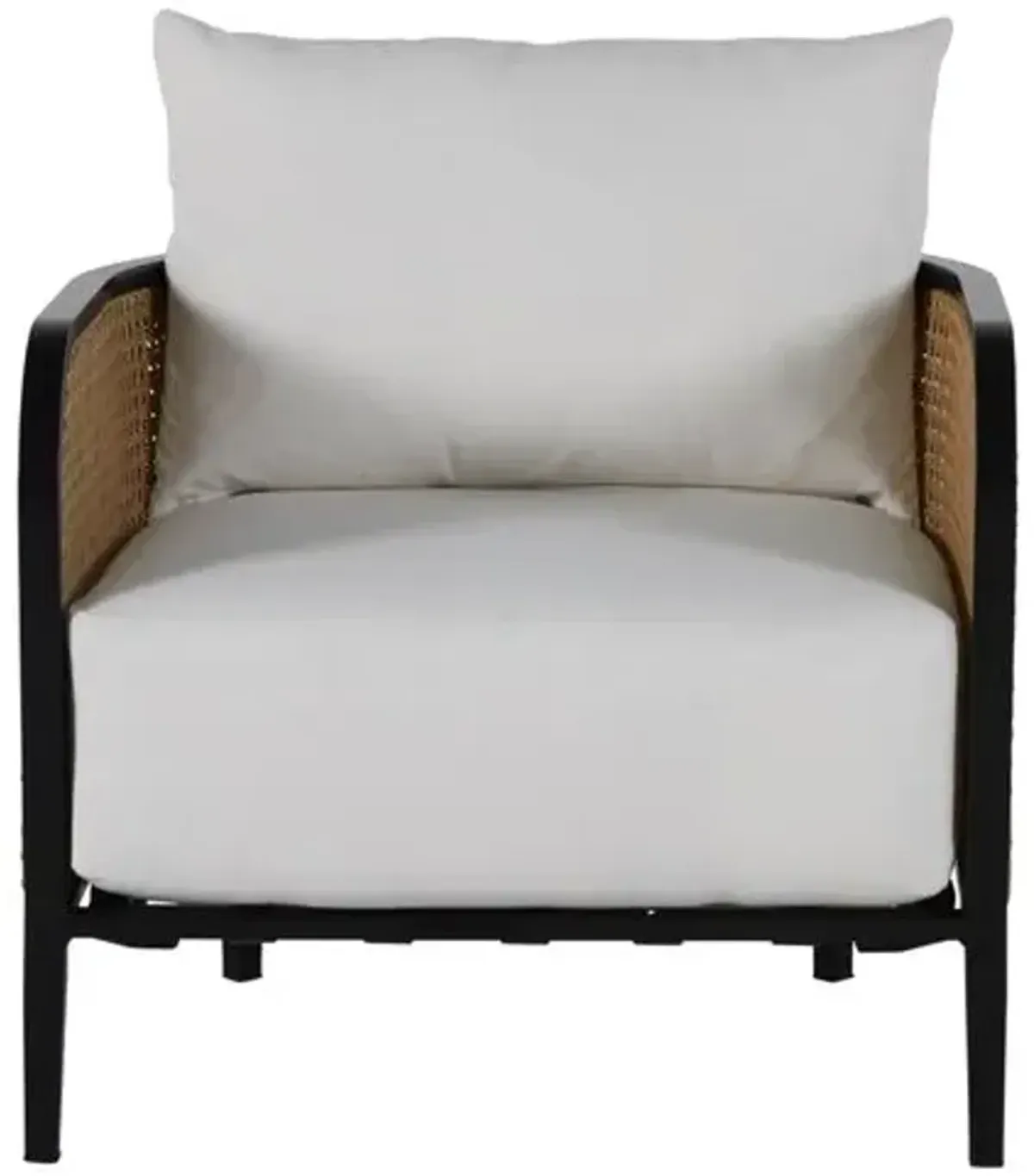 Havana Cane Outdoor Lounge Chair - Black/Natural - Summer Classics - White