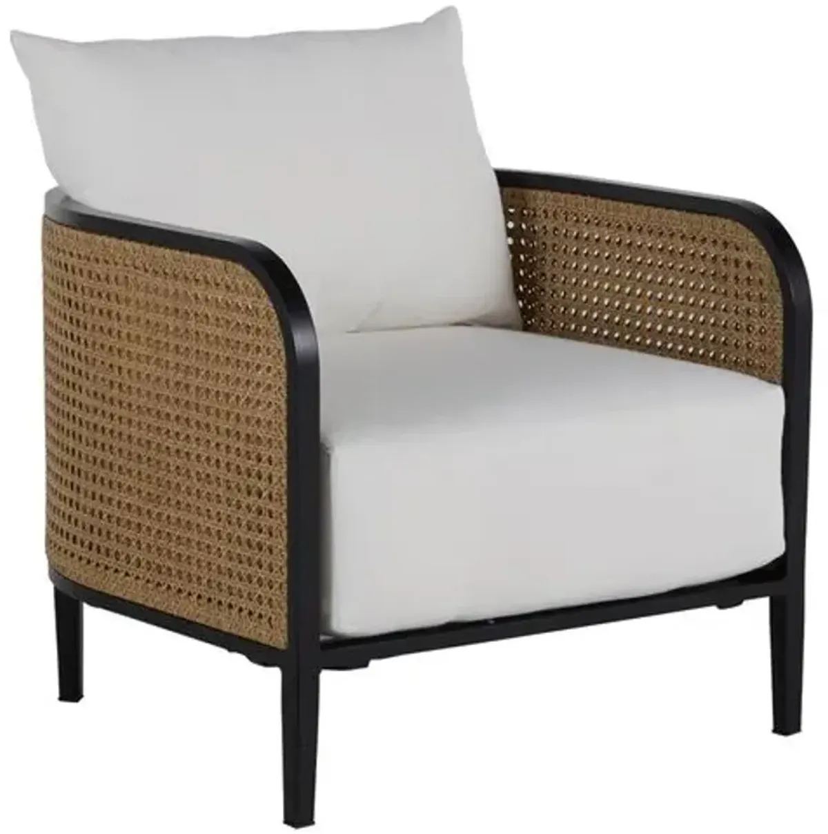 Havana Cane Outdoor Lounge Chair - Black/Natural - Summer Classics - White