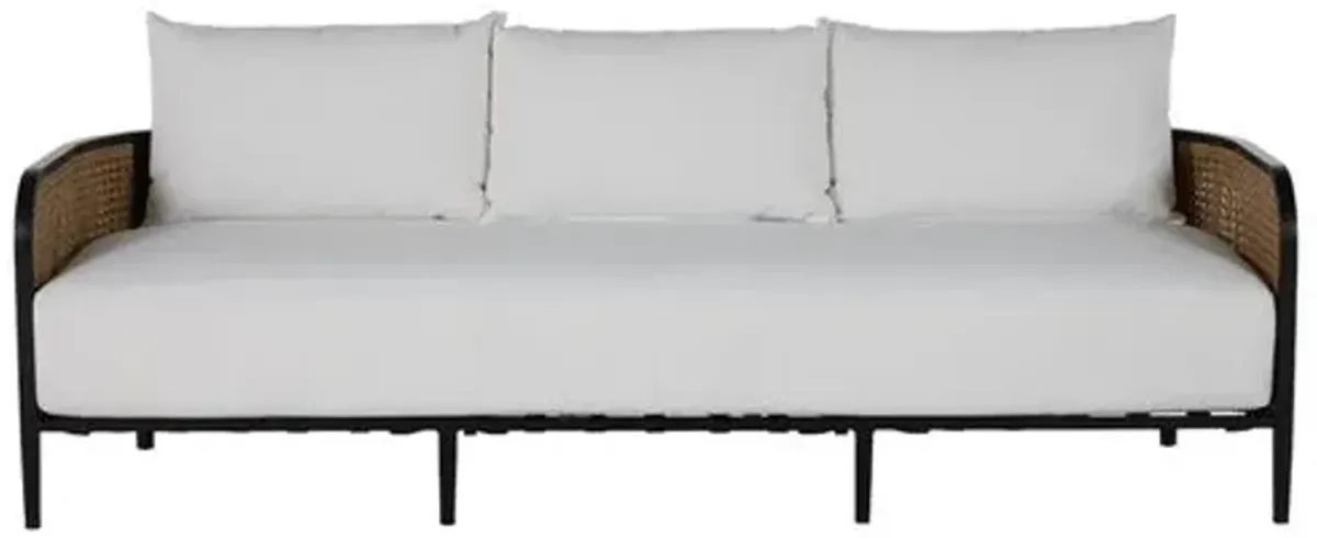 Havana Cane Outdoor Sofa - Black/Natural - Summer Classics