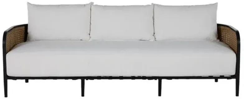 Havana Cane Outdoor Sofa - Black/Natural - Summer Classics