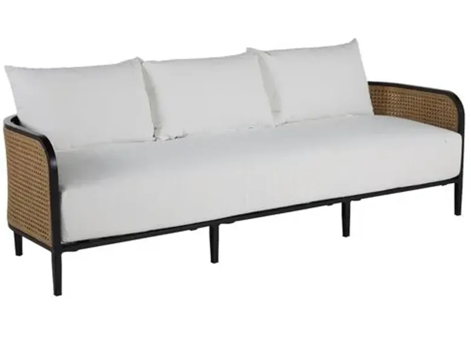 Havana Cane Outdoor Sofa - Black/Natural - Summer Classics