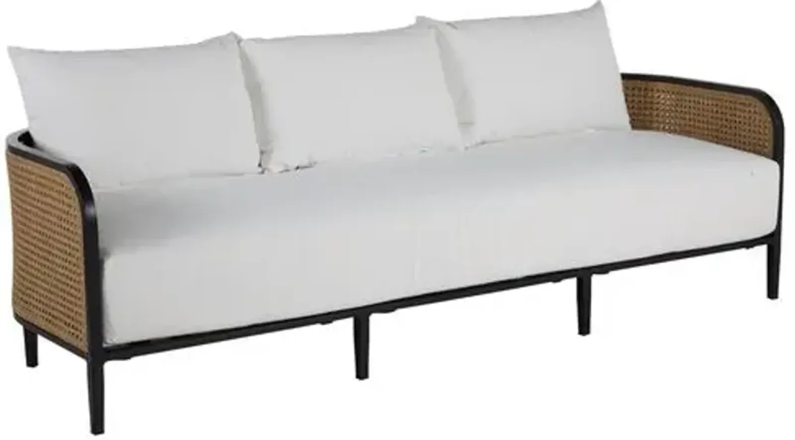 Havana Cane Outdoor Sofa - Black/Natural - Summer Classics