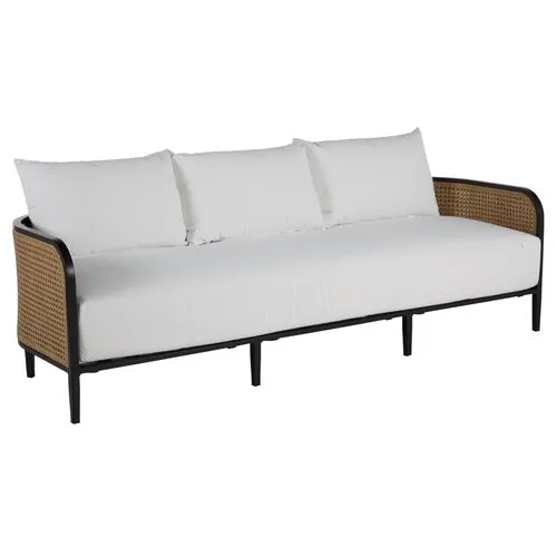 Havana Cane Outdoor Sofa - Black/Natural - Summer Classics