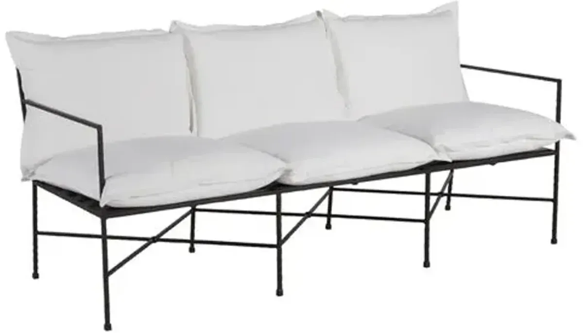 Italia Outdoor Sofa - Black Wrought Iron - Summer Classics