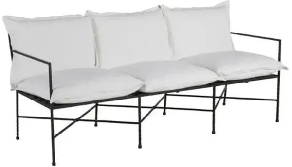 Italia Outdoor Sofa - Black Wrought Iron - Summer Classics