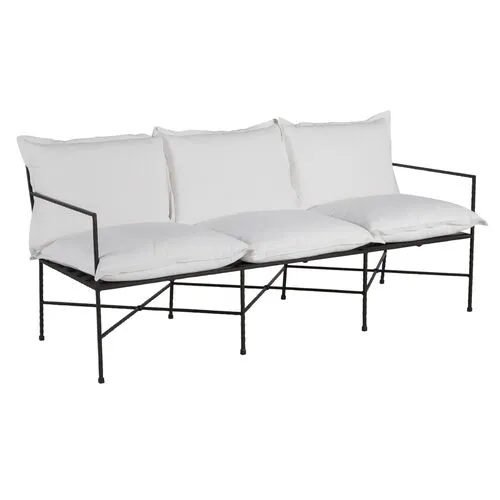 Italia Outdoor Sofa - Black Wrought Iron - Summer Classics