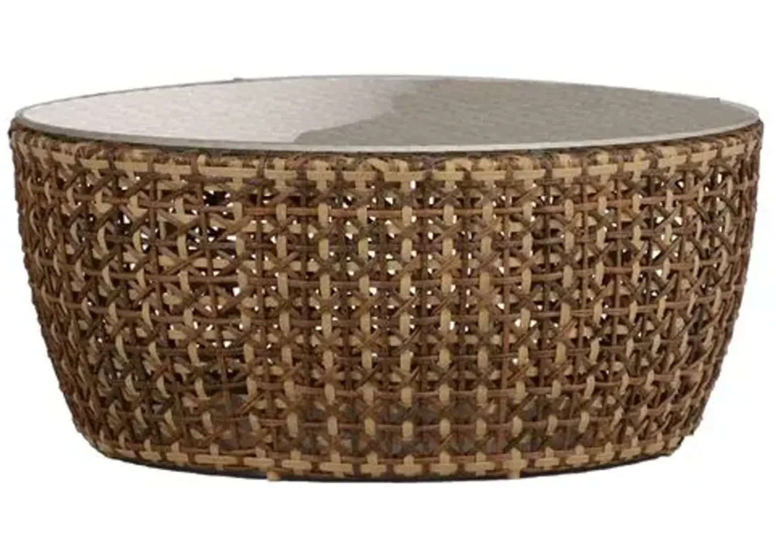 Largo Woven Outdoor Coffee Table - Brown/Natural - Summer Classics