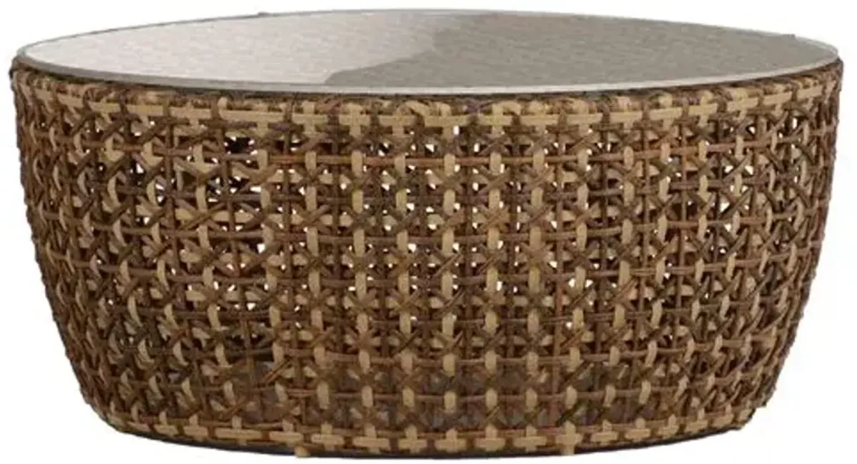 Largo Woven Outdoor Coffee Table - Brown/Natural - Summer Classics