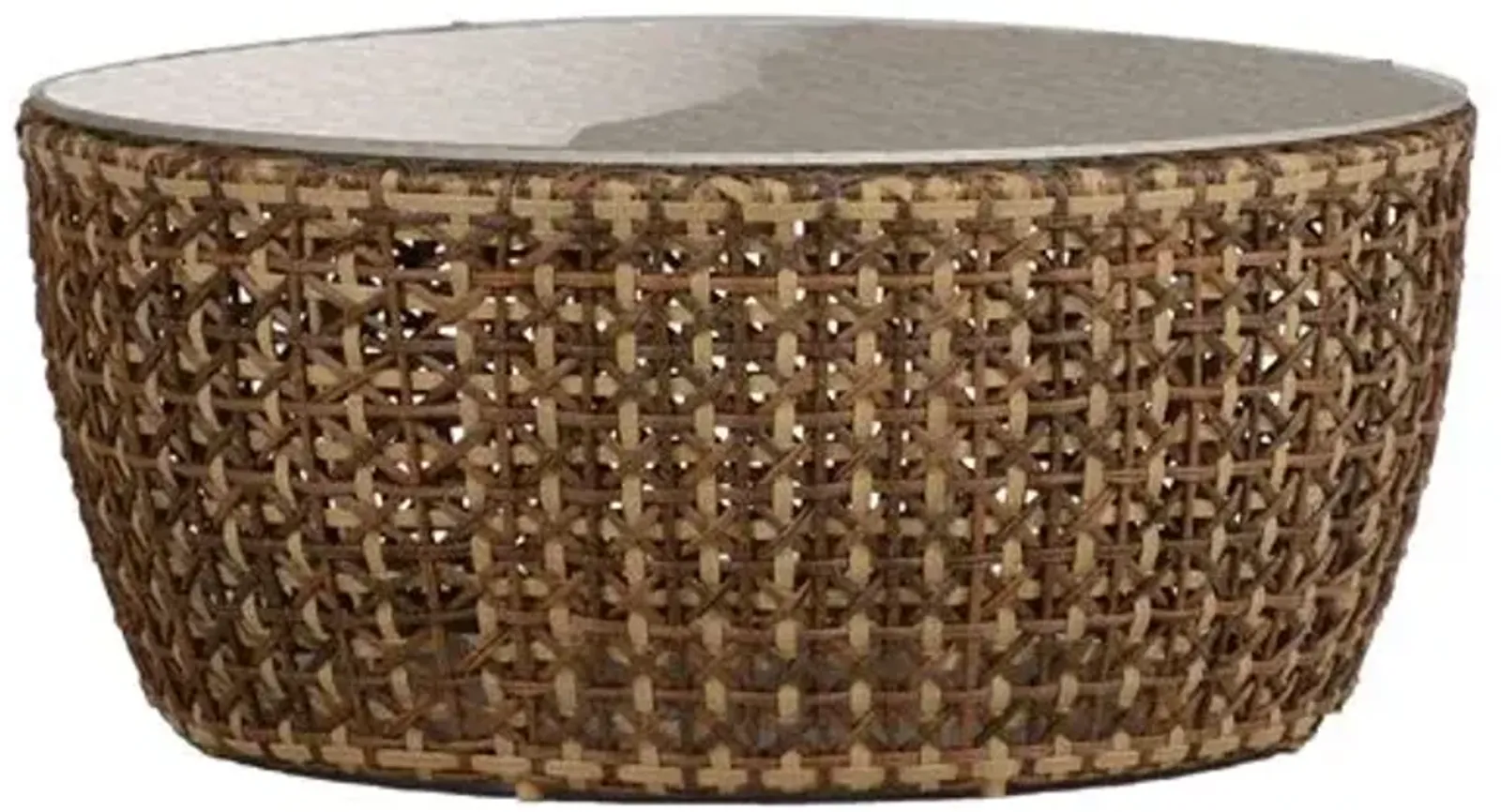 Largo Woven Outdoor Coffee Table - Brown/Natural - Summer Classics