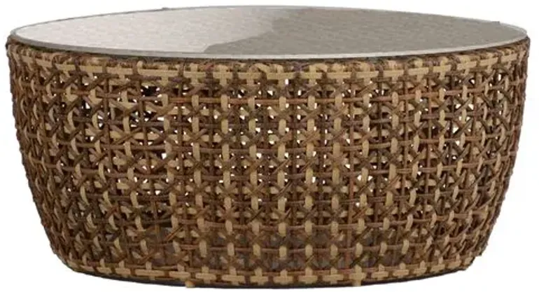 Largo Woven Outdoor Coffee Table - Brown/Natural - Summer Classics