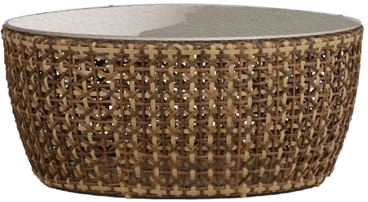Largo Woven Outdoor Coffee Table, Brown/Natural