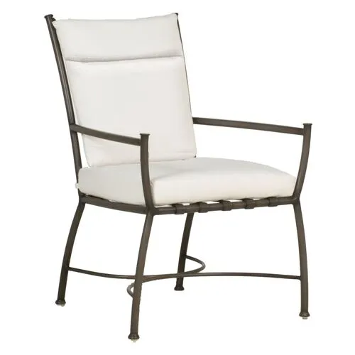 Majorca Outdoor Aluminum Arm Chair - Slate Grey - Summer Classics - White