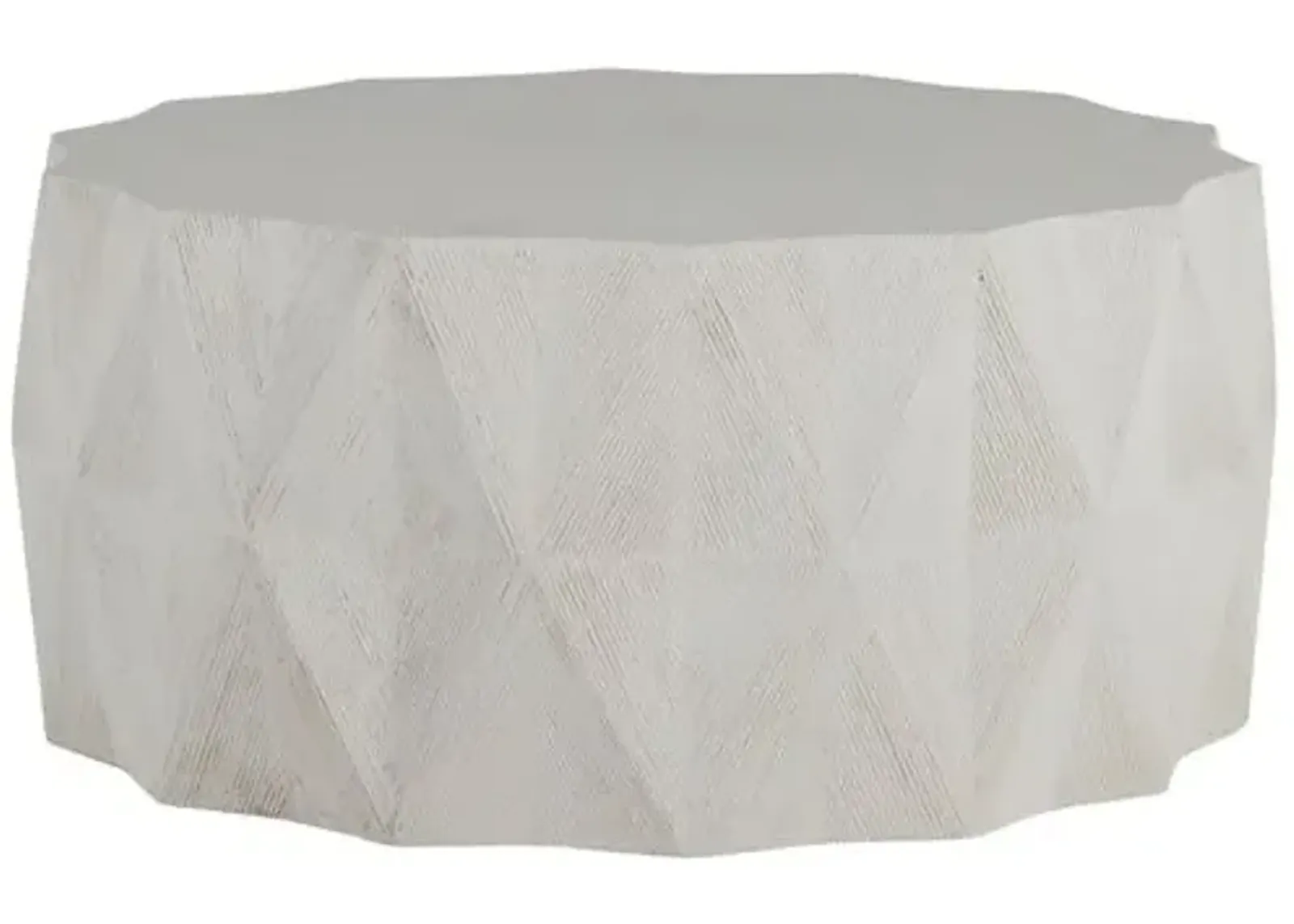 Mandarin Outdoor Coffee Table - Cast Stone - Summer Classics - White