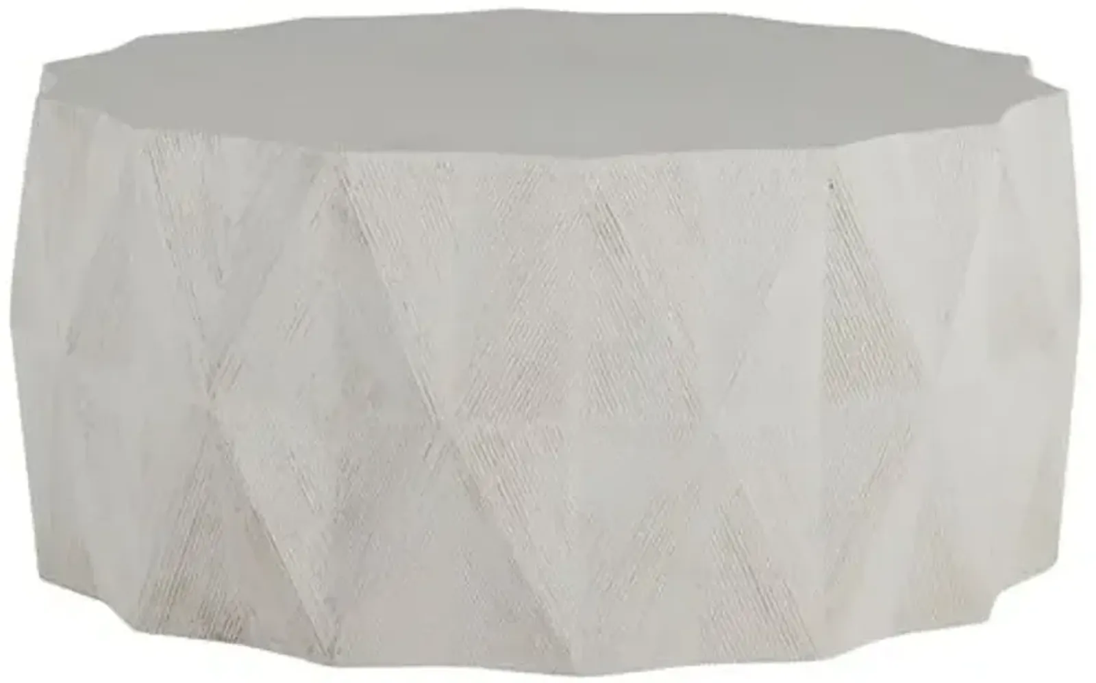 Mandarin Outdoor Coffee Table - Cast Stone - Summer Classics - White