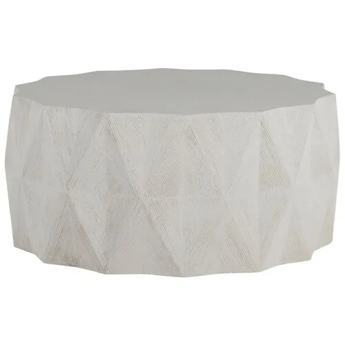 Mandarin Outdoor Coffee Table - Cast Stone - Summer Classics - White