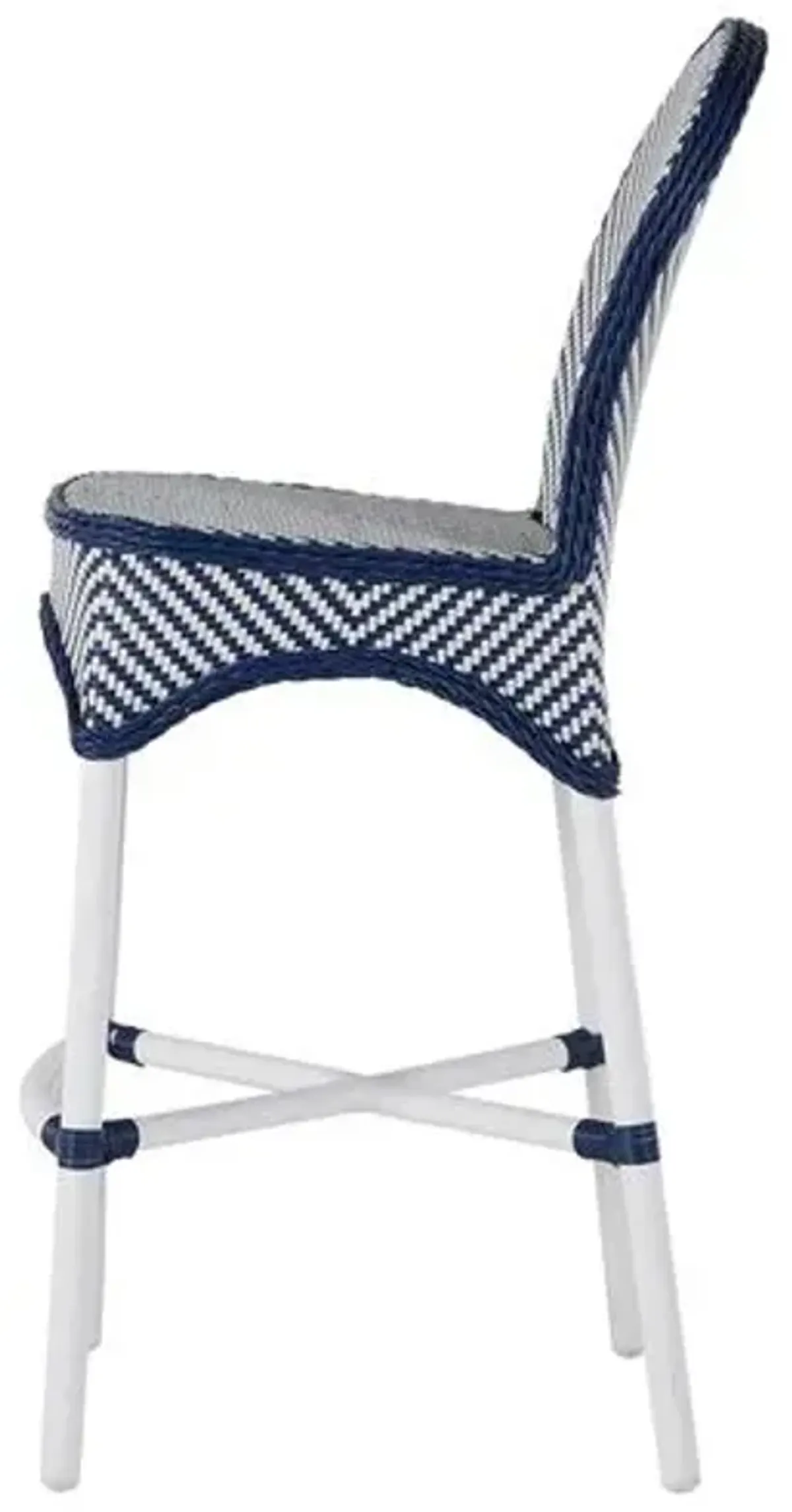 Savoy Outdoor Bar Stool - Navy/White - Summer Classics - Blue