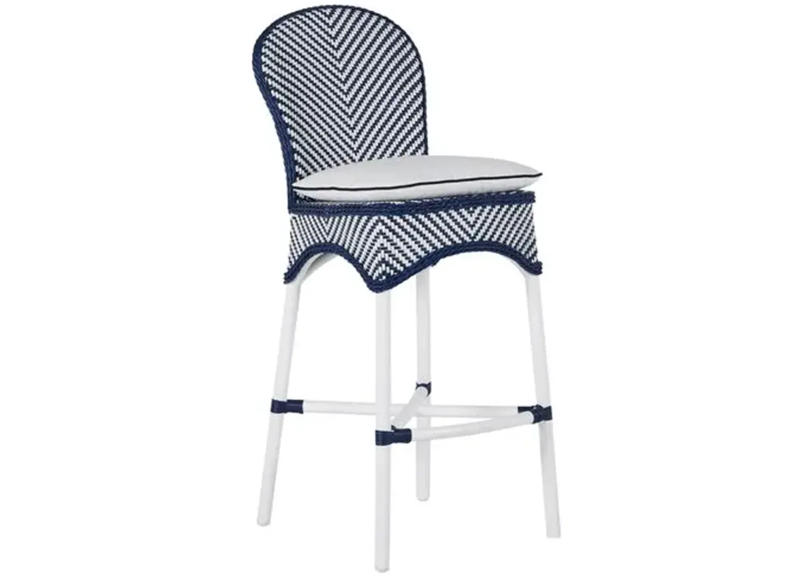 Savoy Outdoor Bar Stool - Navy/White - Summer Classics - Blue