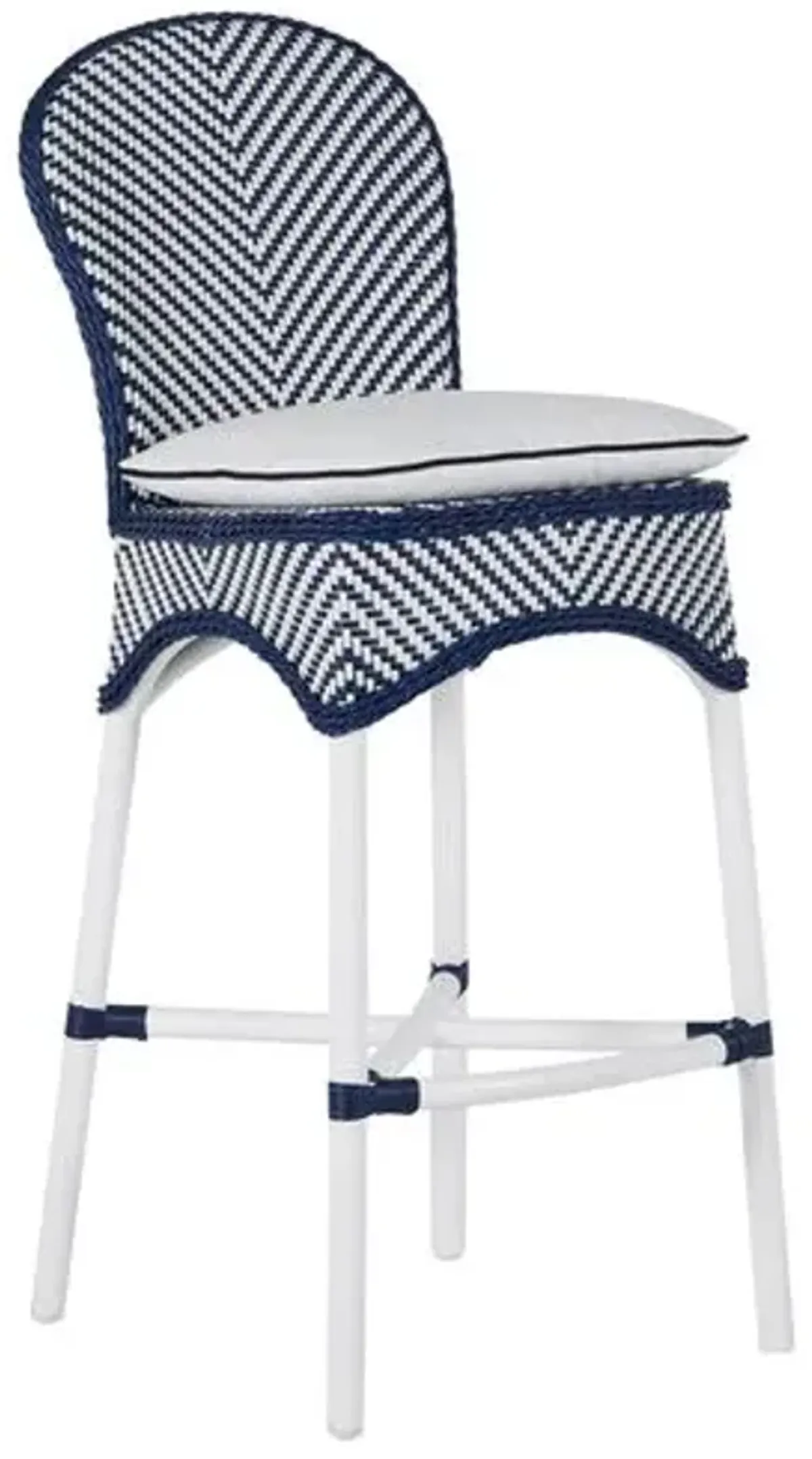 Savoy Outdoor Bar Stool - Navy/White - Summer Classics - Blue