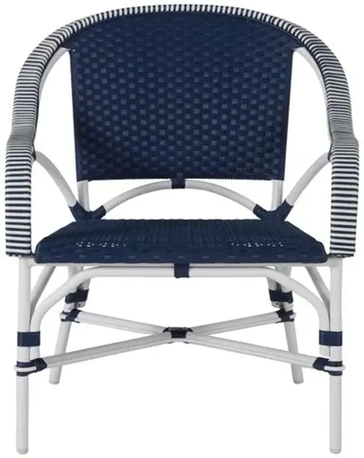 Savoy Outdoor Lounge Chair - Navy/White - Summer Classics - Blue