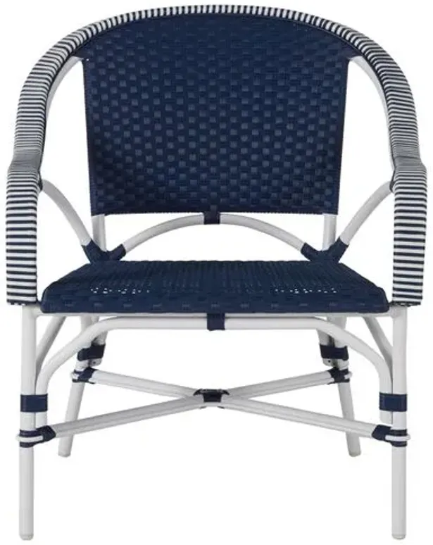 Savoy Outdoor Lounge Chair - Navy/White - Summer Classics - Blue