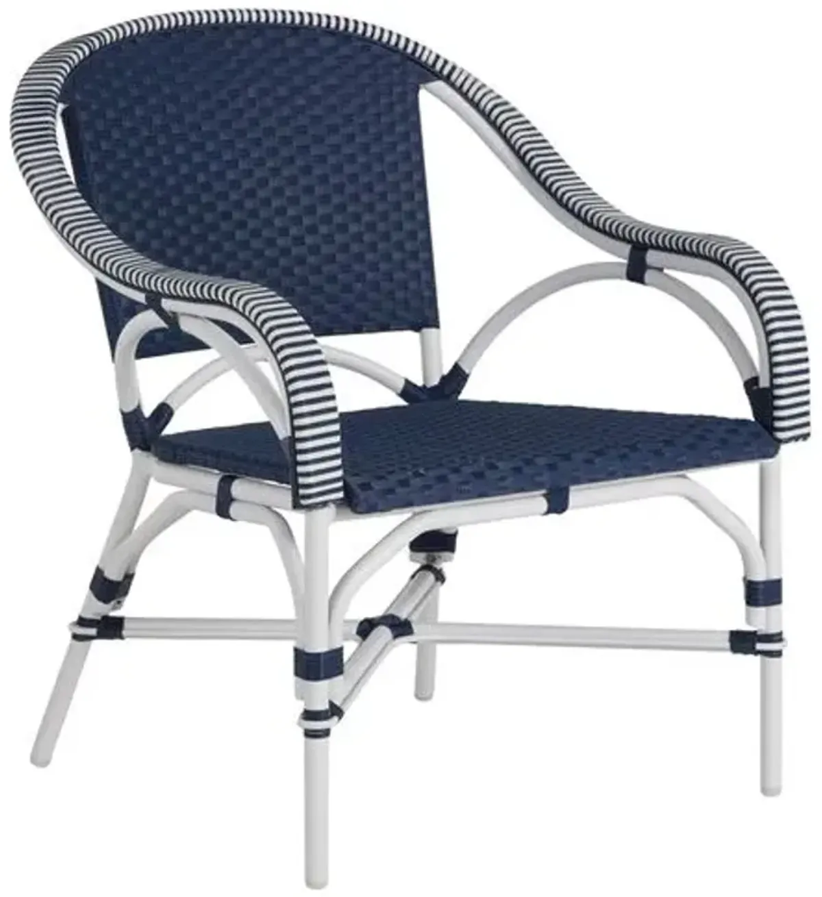 Savoy Outdoor Lounge Chair - Navy/White - Summer Classics - Blue