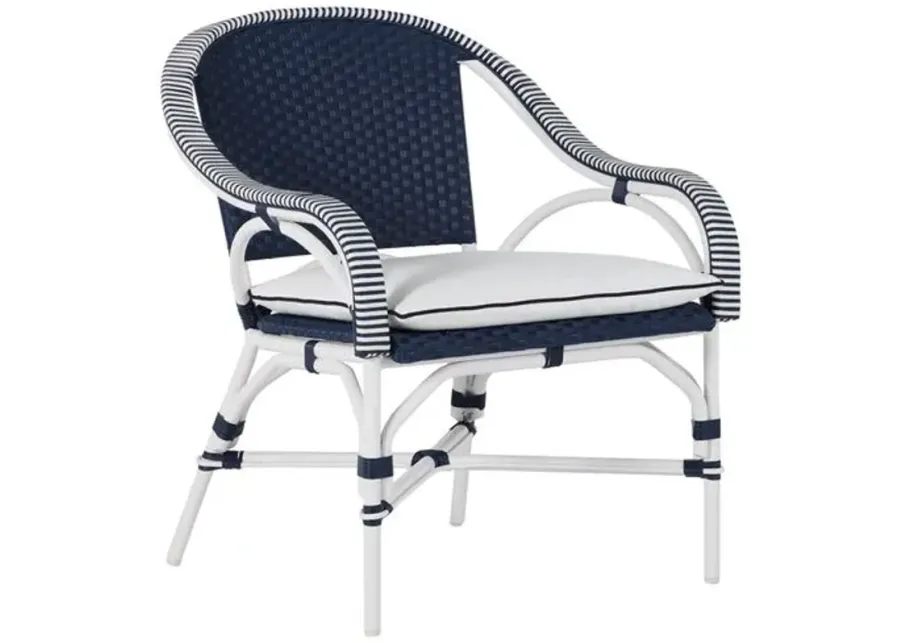 Savoy Outdoor Lounge Chair - Navy/White - Summer Classics - Blue