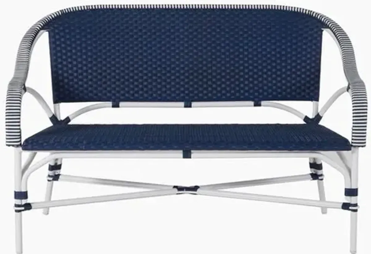 Savoy Outdoor Loveseat - Navy/White - Summer Classics - Blue