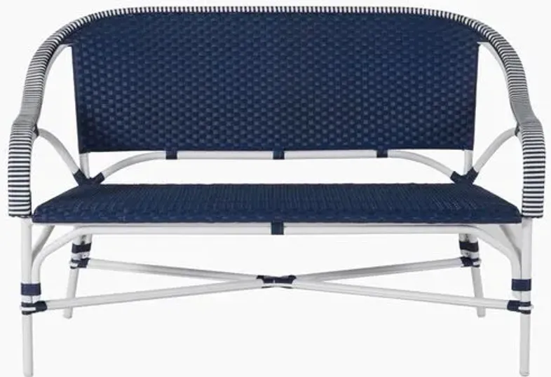 Savoy Outdoor Loveseat - Navy/White - Summer Classics - Blue