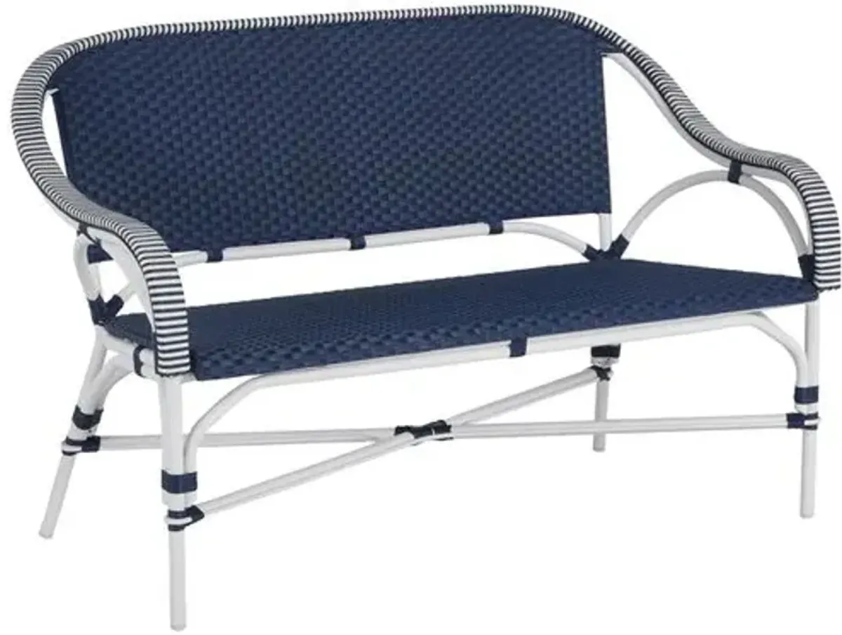 Savoy Outdoor Loveseat - Navy/White - Summer Classics - Blue