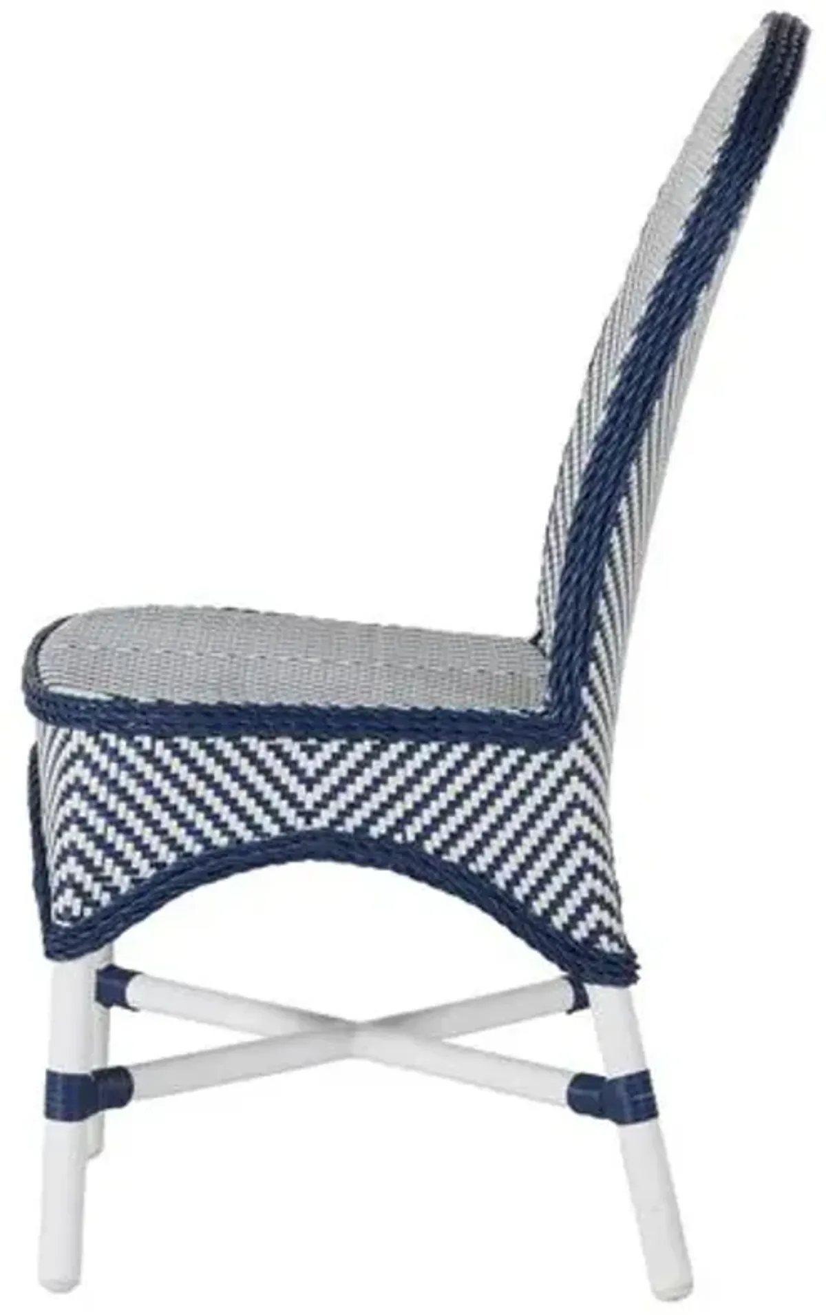 Savoy Outdoor Side Chair - Navy/White - Summer Classics - Blue