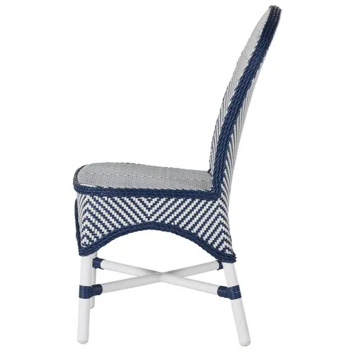 Savoy Outdoor Side Chair - Navy/White - Summer Classics - Blue