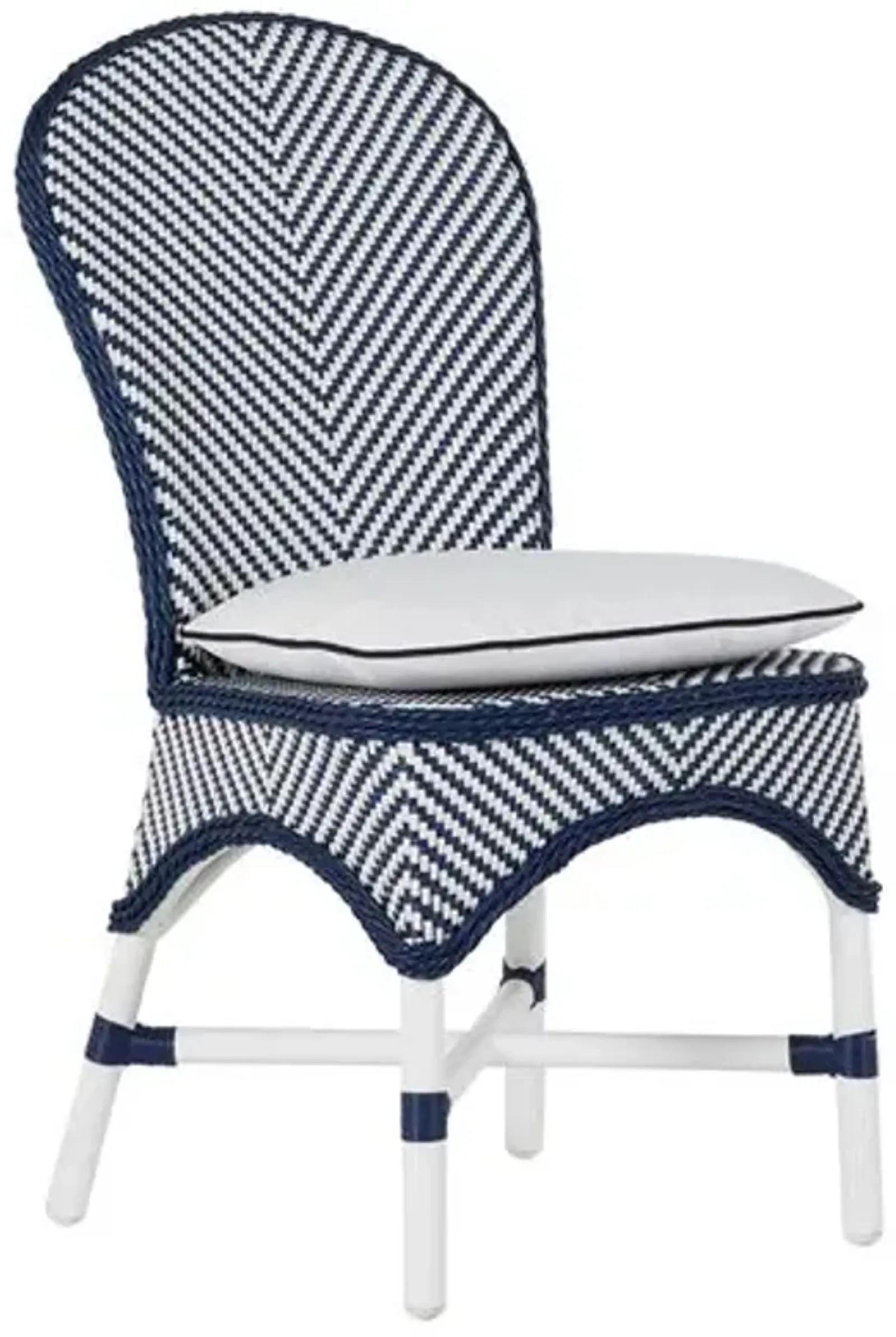 Savoy Outdoor Side Chair - Navy/White - Summer Classics - Blue