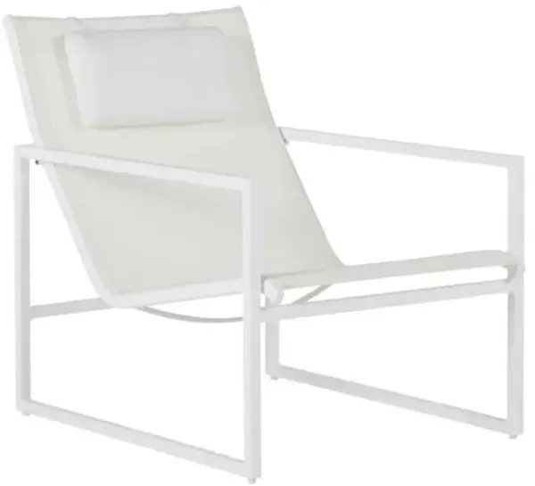 Serenata Outdoor Sling Lounge Chair - Chalk White - Summer Classics