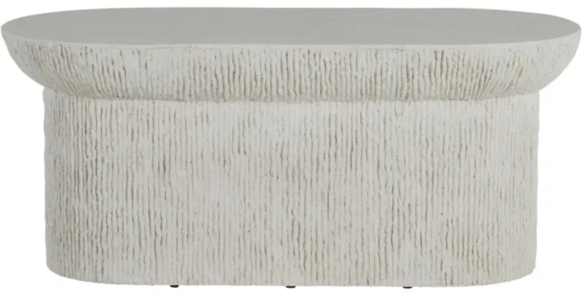 Brant Oval Outdoor Coffee Table, Cast Stone