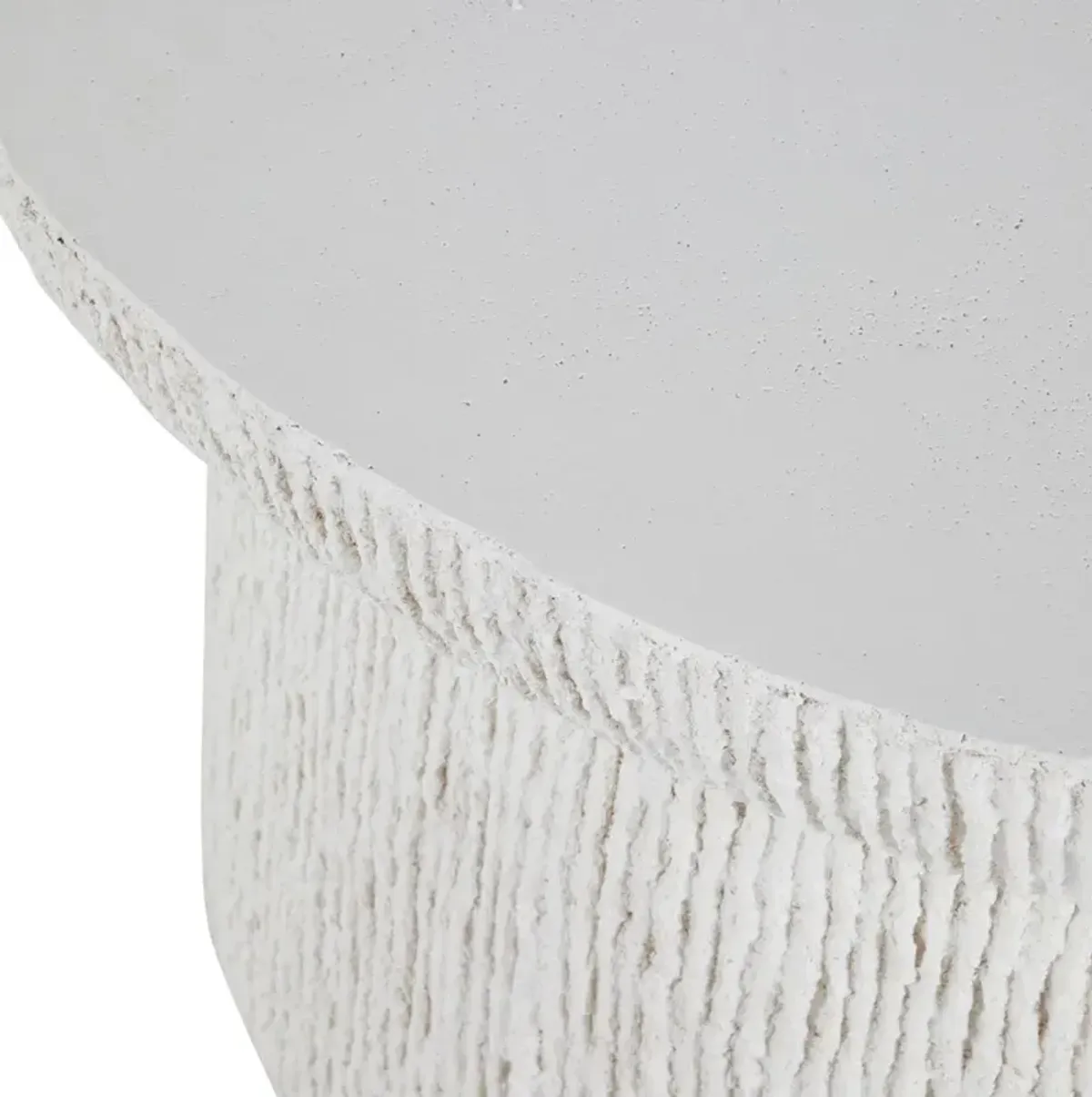 Brant Round Outdoor Coffee Table, Cast Stone