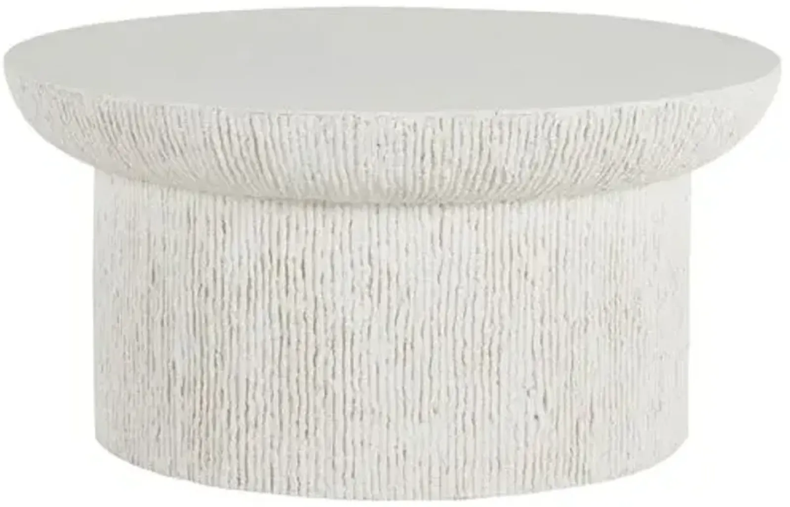 Brant Round Outdoor Coffee Table - Cast Stone - Summer Classics - White